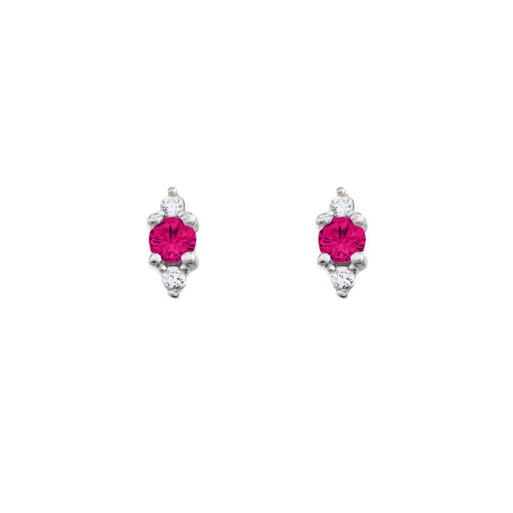 Pink Dainty Stud Earrings - Gold & Silver