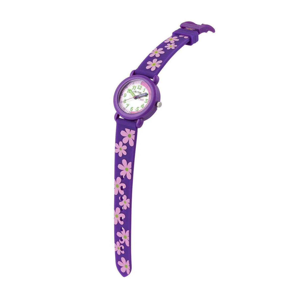Cactus Timekeeper - Kids Watch - Purple with Flowers.
