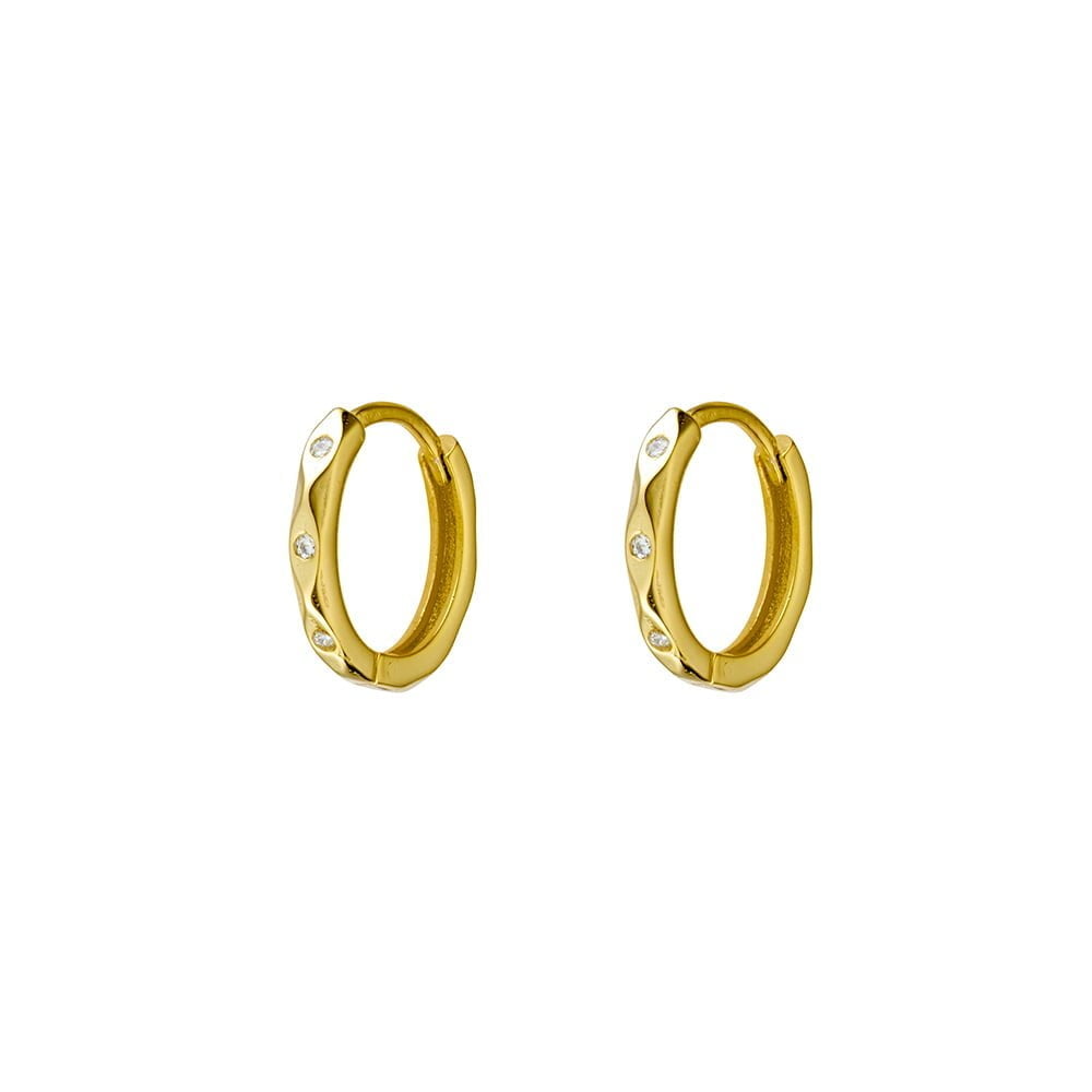Gold Plated Mini Patterned Hoop Earrings