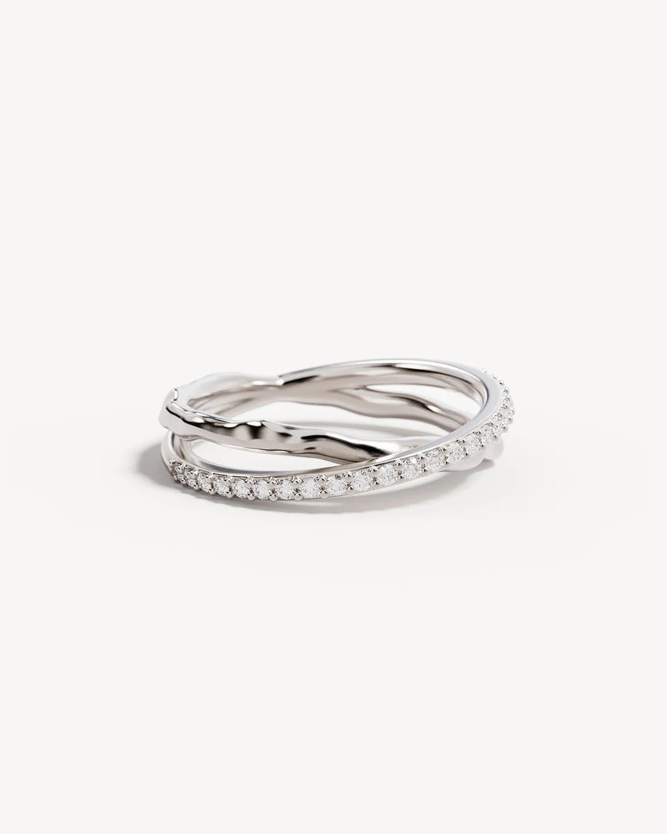 By Charlotte Sterling Silver Entwined Hearts Ring