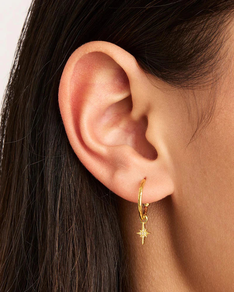 By Charlotte 18k Gold Vermeil Starlight Hoops