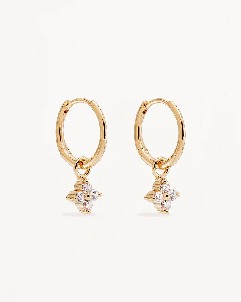 By Charlotte Crystal Bloom Hoops Gold