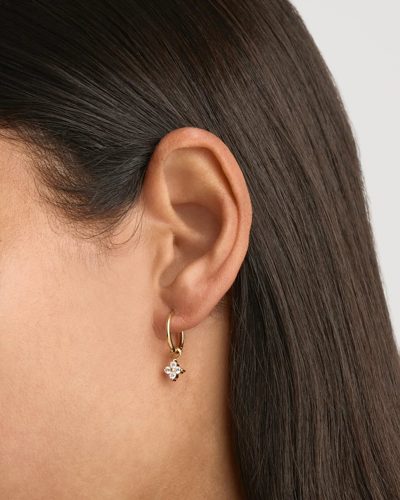 By Charlotte Crystal Bloom Hoops Gold