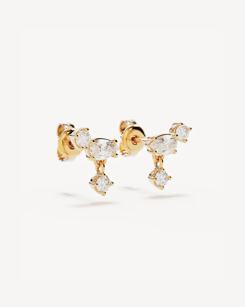 By Charlotte 18k Gold Vermeil No Rain, No Flowers Stud Earrings