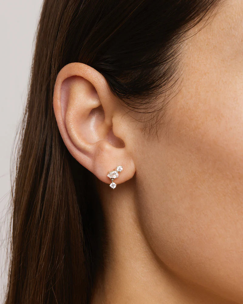 By Charlotte Sterling Silver No Rain, No Flowers Stud Earrings