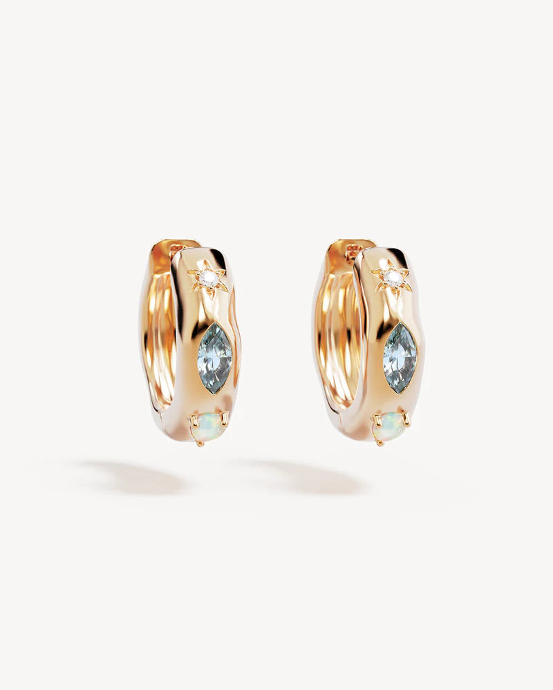 By Charlotte 18k Gold Vermeil Hope and Protection Hoops
