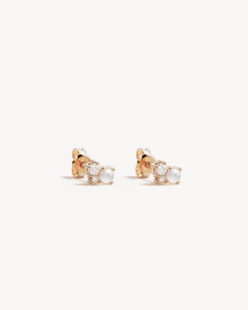 By Charlotte 18k Gold Vermeil Love in Stillness Pearl Stud Earrings