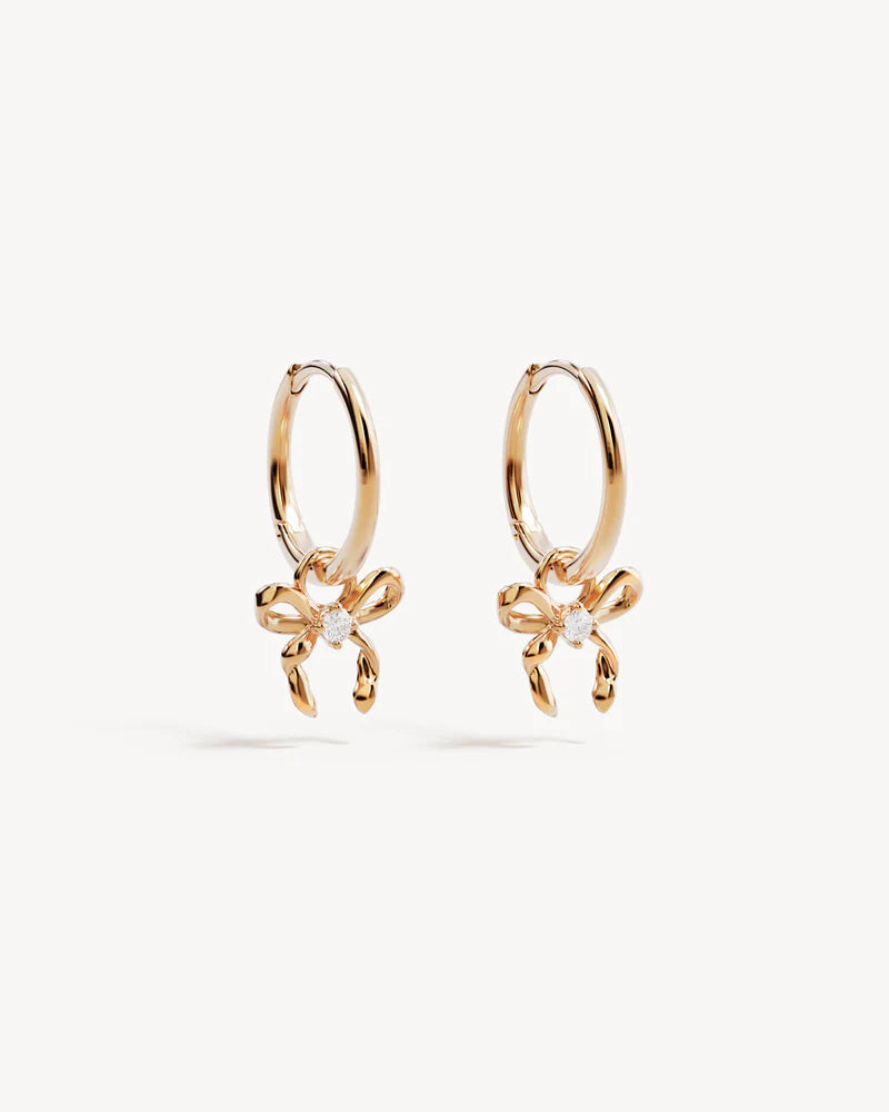 By Charlotte 18k Gold Vermeil Forever More Bow Hoops