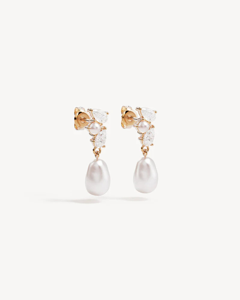 By Charlotte 18k Gold Vermeil Moments in Time Pearl Drop Earrings