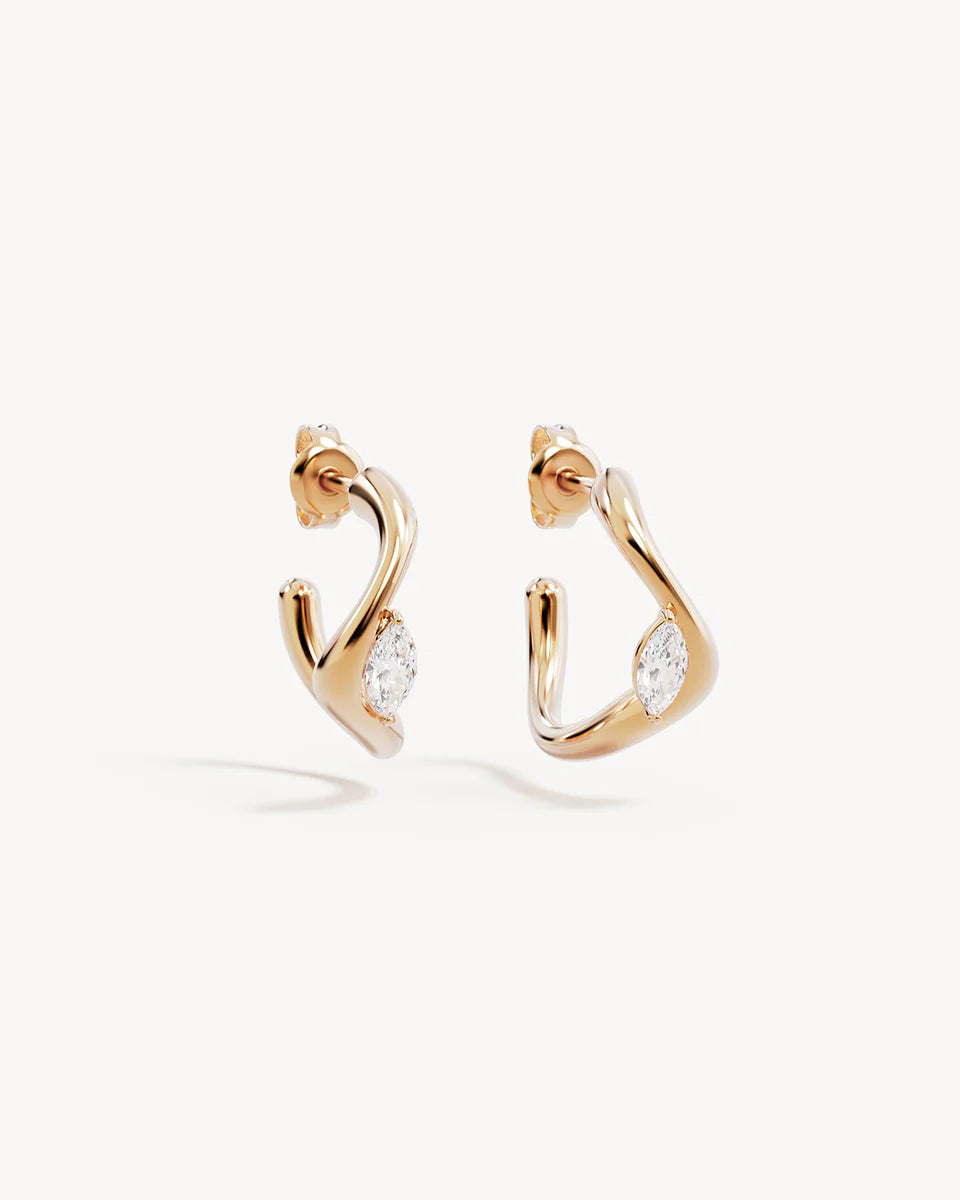 By Charlotte 18k Gold Vermeil Crystal Wings Hoops