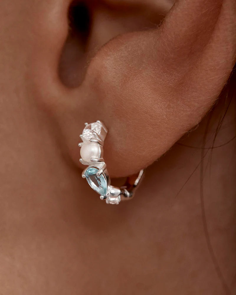 By Charlotte Sterling Silver Breath in Stillness Hoops