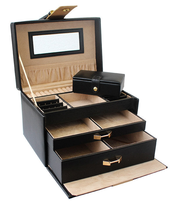 Kara Black and Gold Jewellery Box