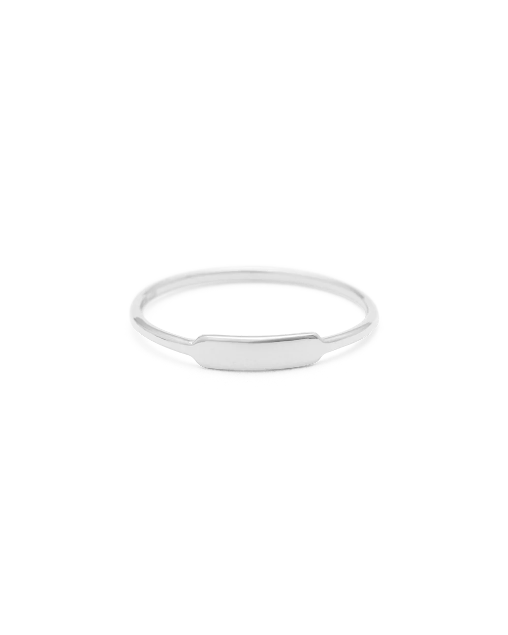 Sterling Silver Engravable Petite Bar Ring- Sterling Silver