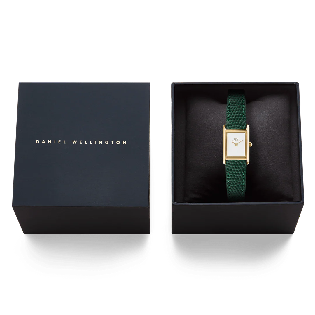 Daniel Wellington Bound Mini Green Lizard Gold Watch
