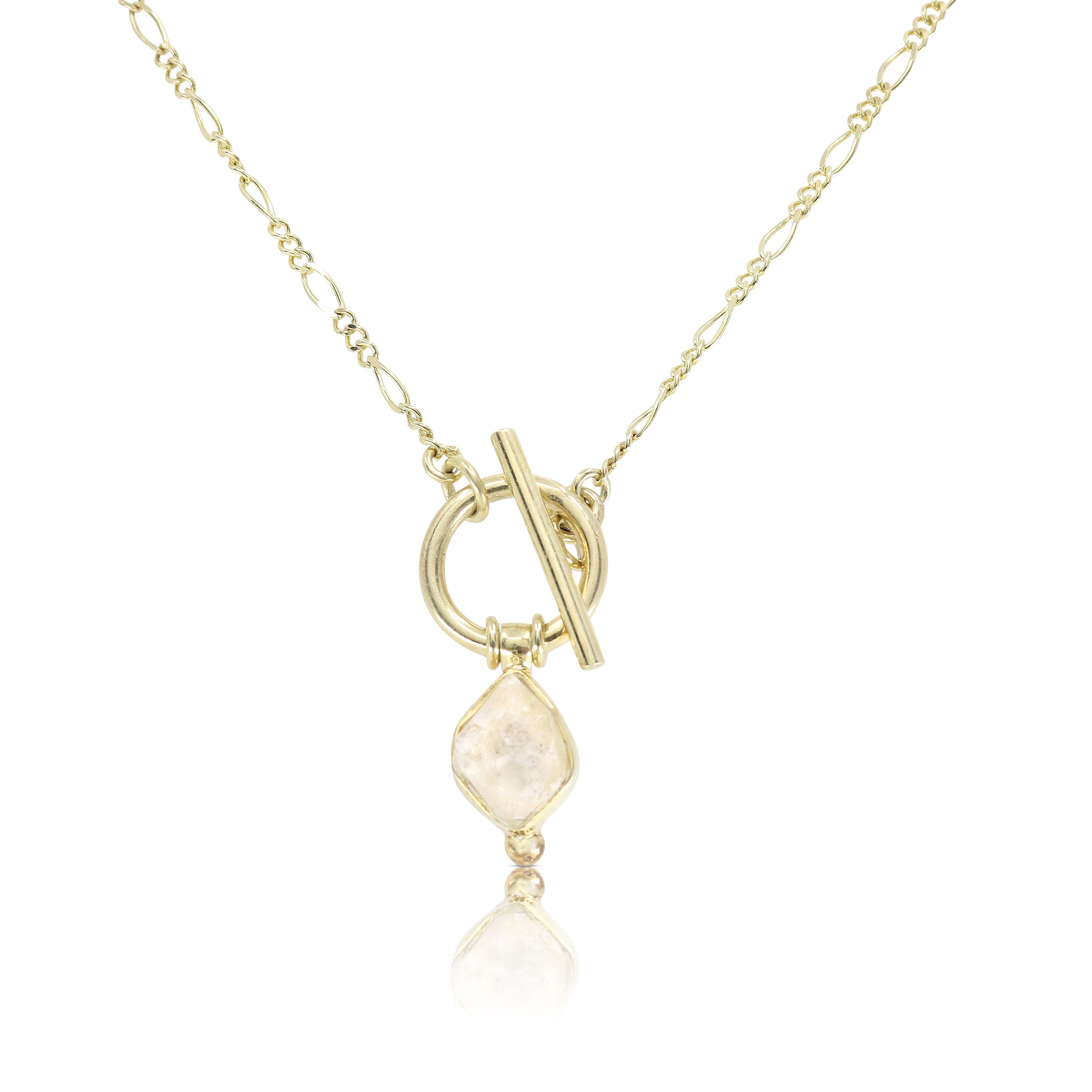 Toni May Herkimer Diamond Gold Necklace