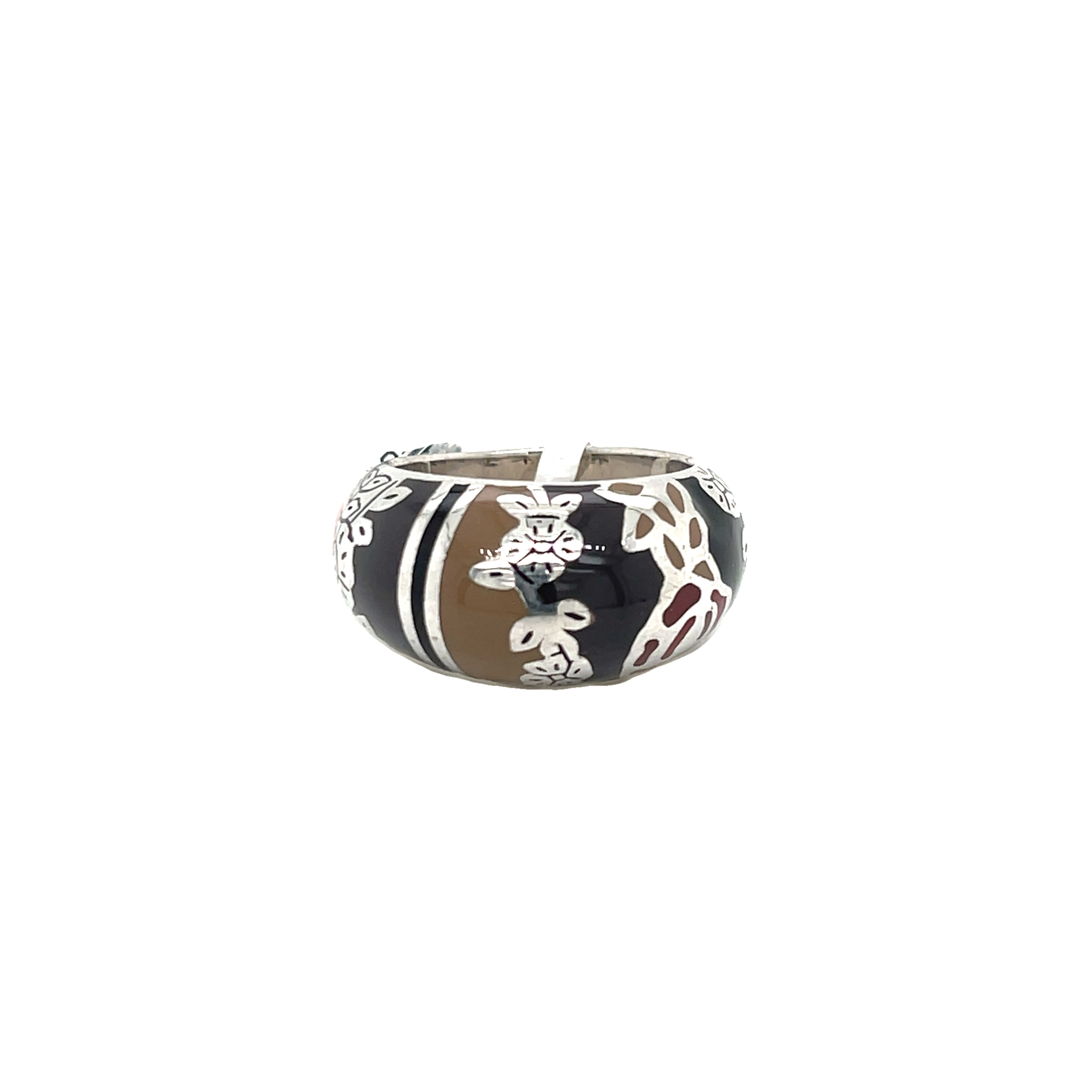 Kenzo Sterling Silver Japanese Inspired Dome Ring