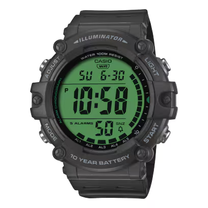 Casio Green Dial with Black Resin Band Watch