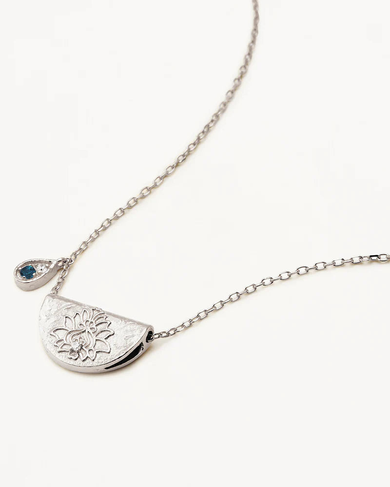 By Charlotte Sterling Silver Lotus and Little Buddha Necklace