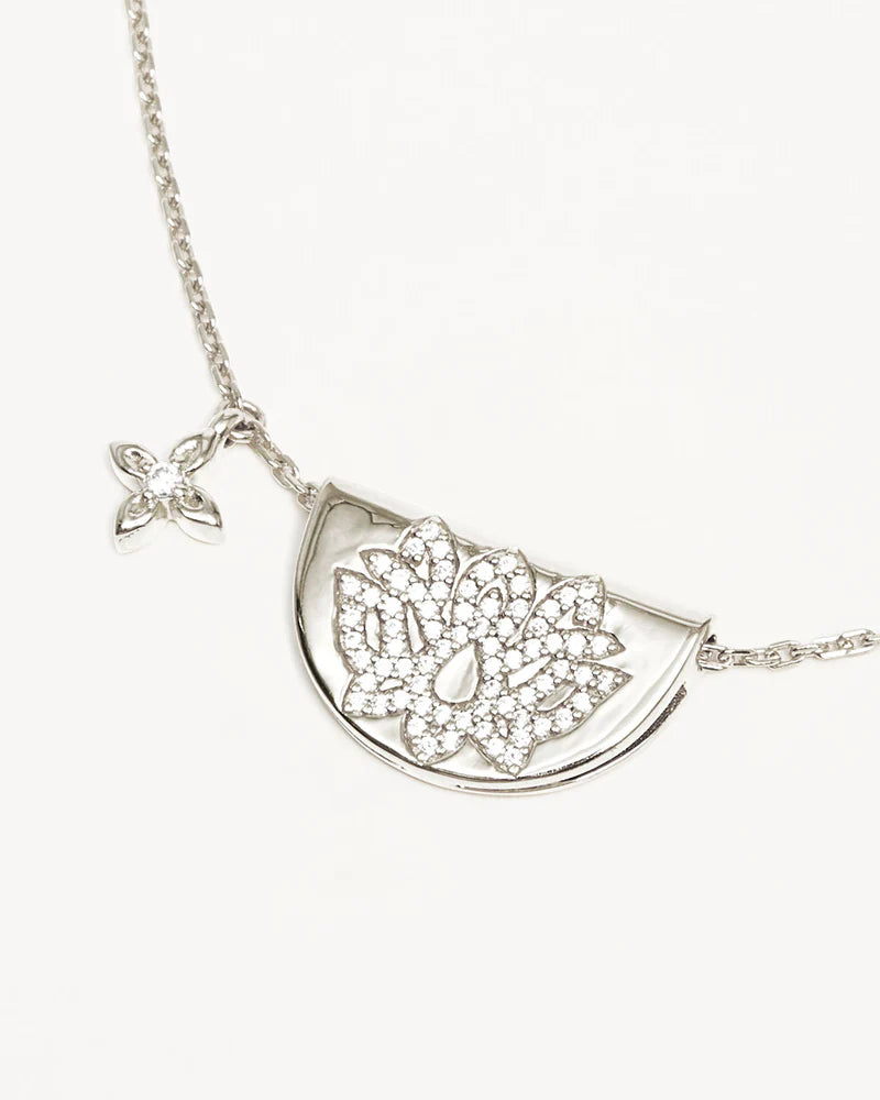 Sterling Silver Sterling Silver Live In Light Lotus Necklace