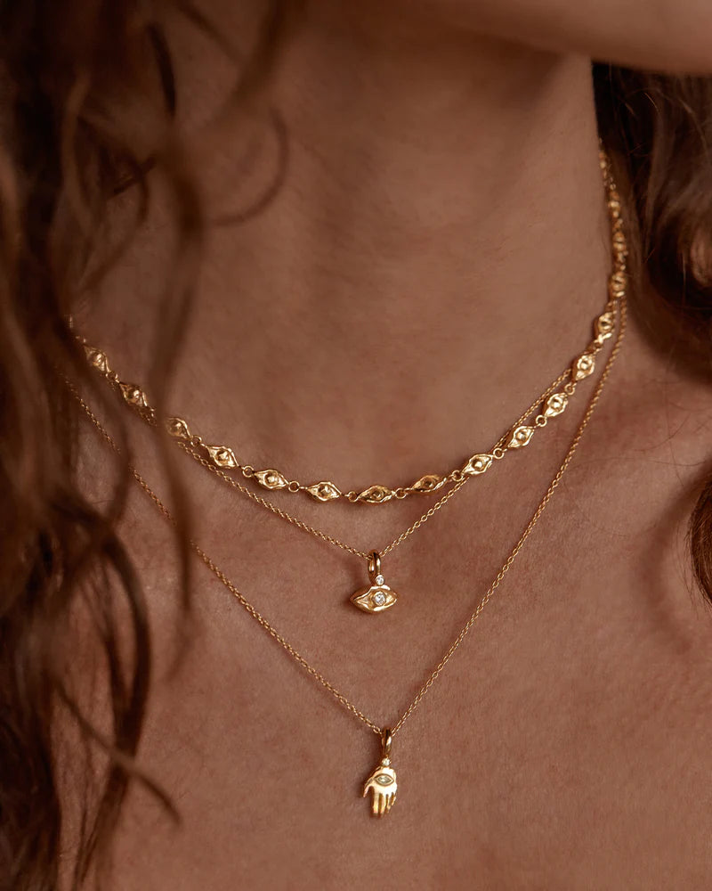 By Charlotte 18k Gold Vermeil Lucky Eyes Choker