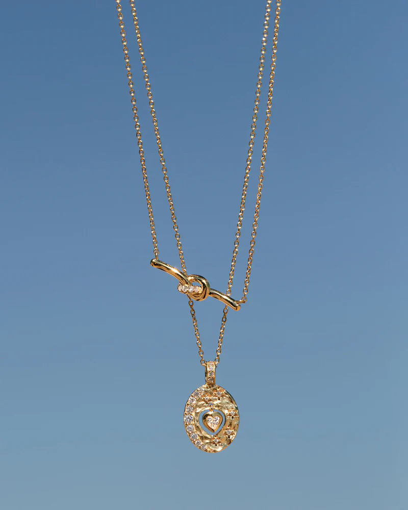 By Charlotte 18k Gold Vermeil Love You to the Moon and Back Necklace