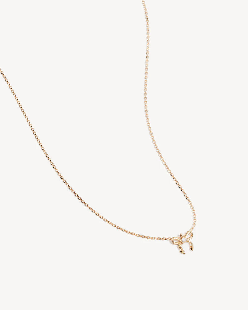 By Charlotte 18k Gold Vermeil Forever More Bow Necklace