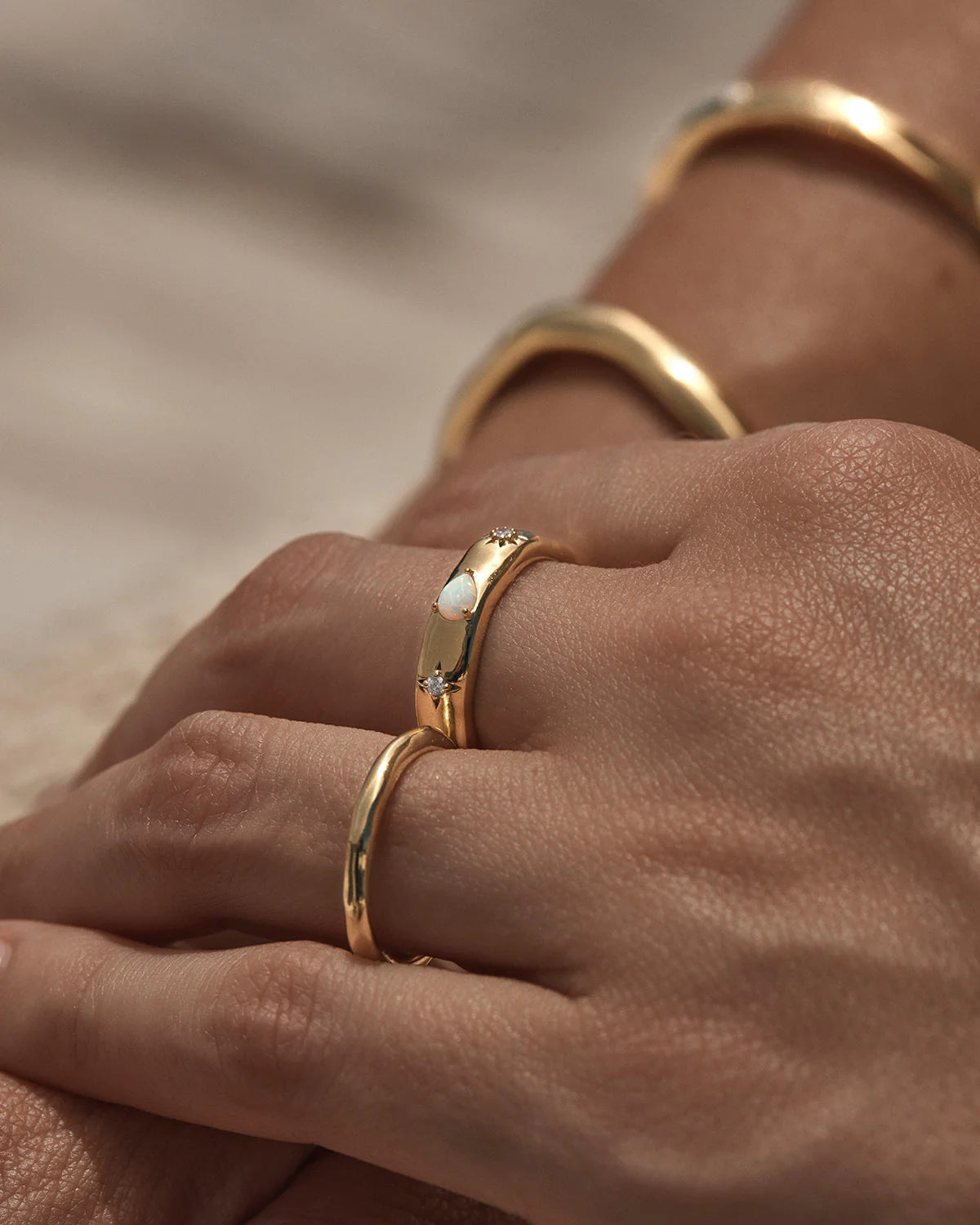 By Charlotte 18k Gold Vermeil Hope and Protection Ring