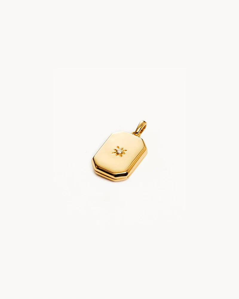 By Charlotte 18k Gold Vermeil Rectangular Lotus Locket Pendant