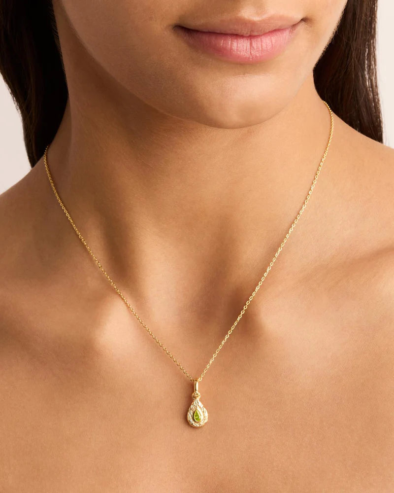 By Charlotte 18k Gold Vermeil With Love Birthstone Annex Link Pendant - August