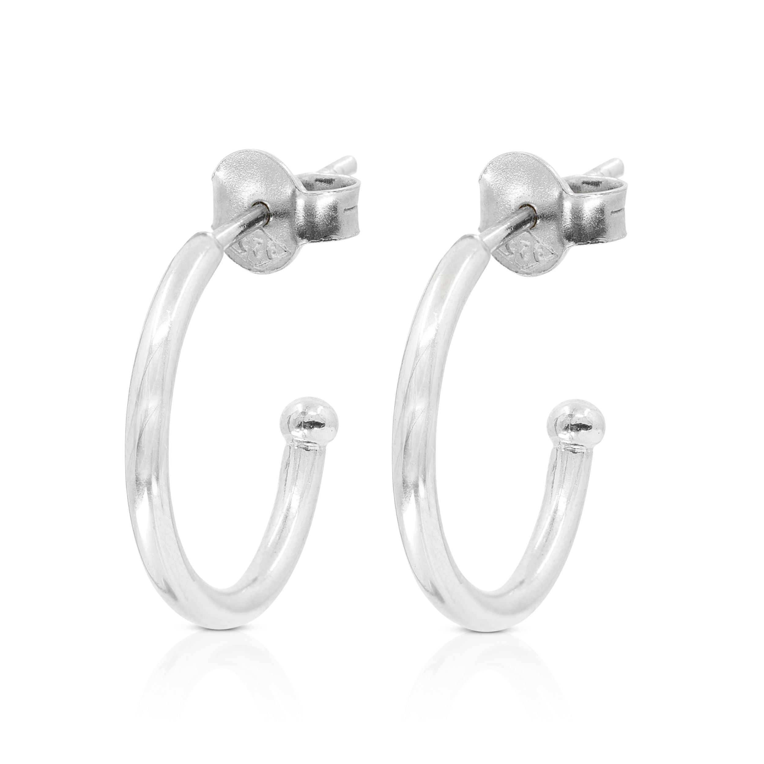 Toni May Silver Polished Hoops