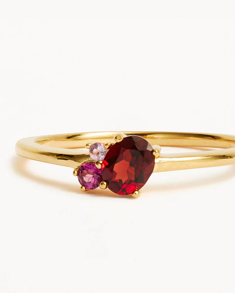 By Charlotte 18k Gold Vermeil Kindred Birthstone Ring - January