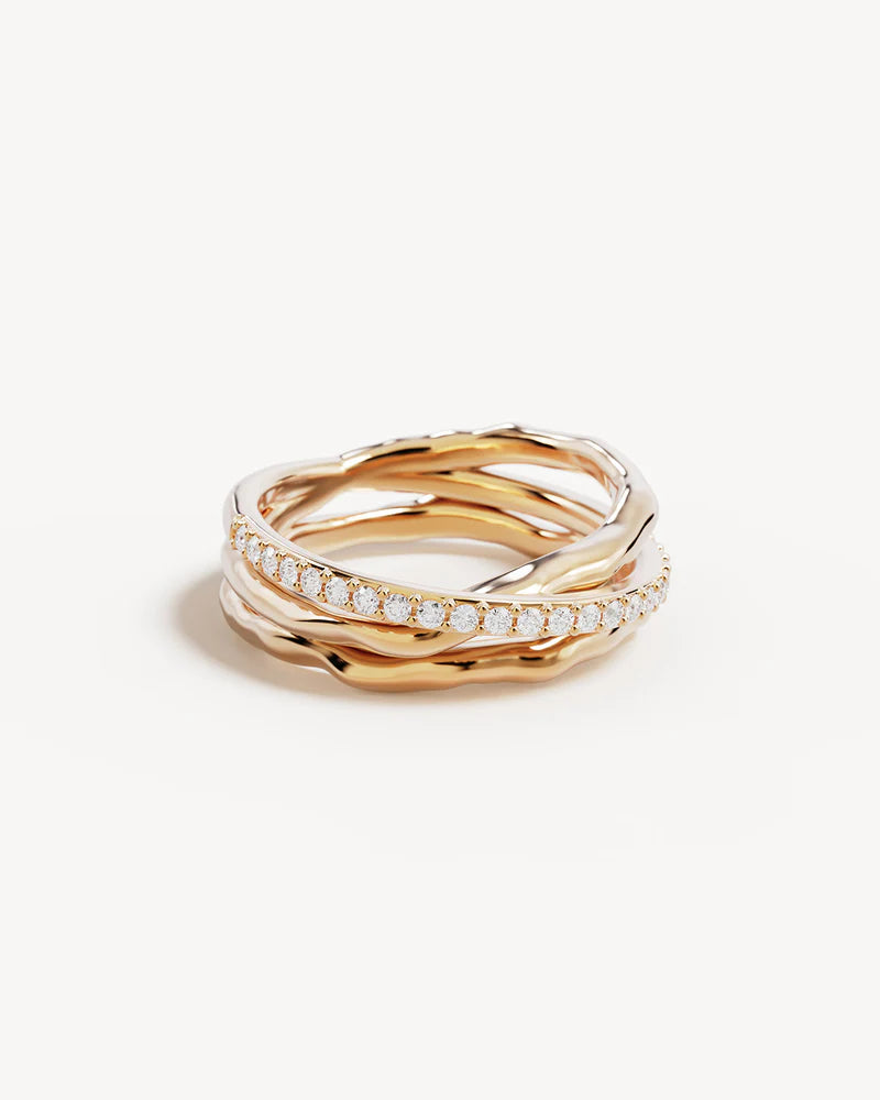 By Charlotte 18k Gold Vermeil Entwined Hearts Statement Ring