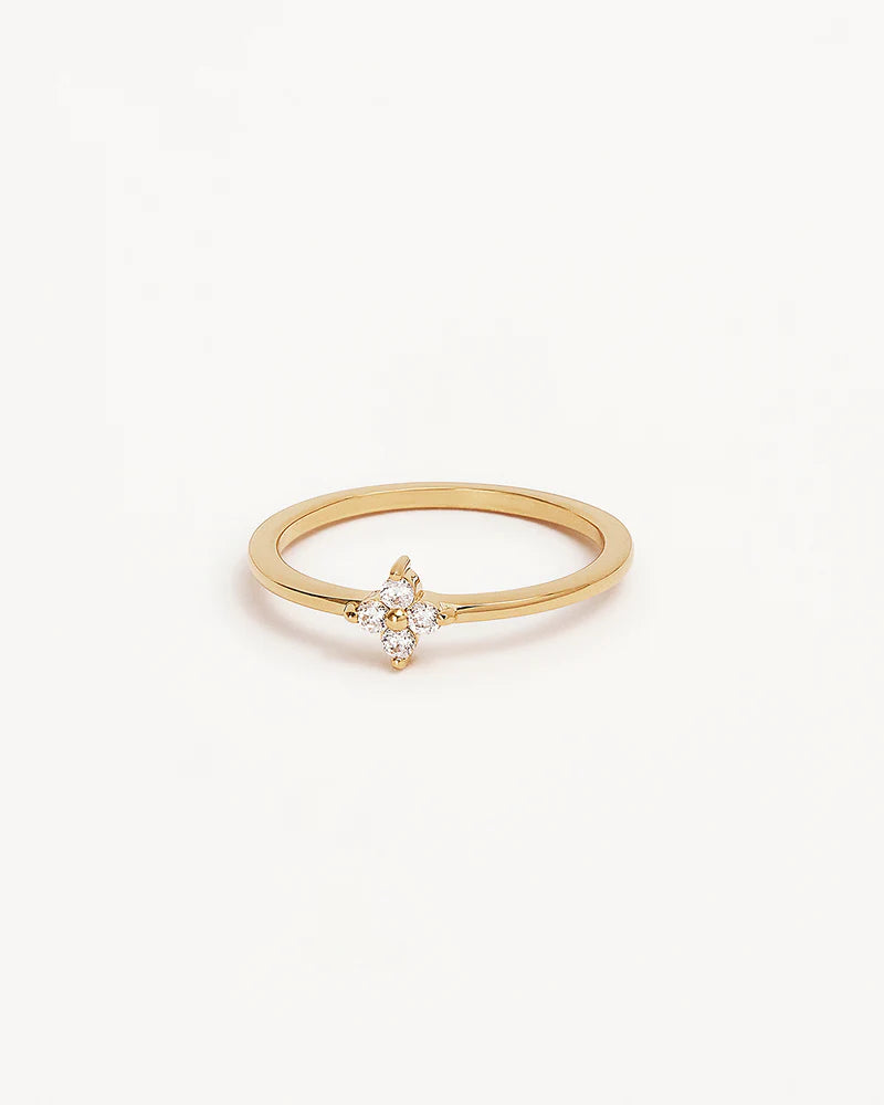 By Charlotte 18k Gold Vermeil Crystal Bloom Ring