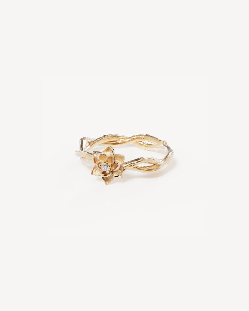 By Charlotte 18k Gold Vermeil Bloom Within Lotus Ring