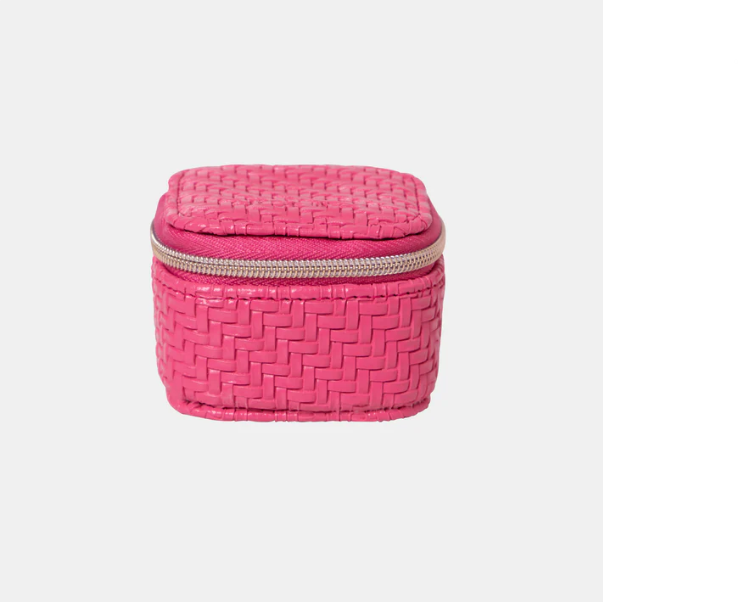 Mini Jewellery Cube - Herringbone Raspberry