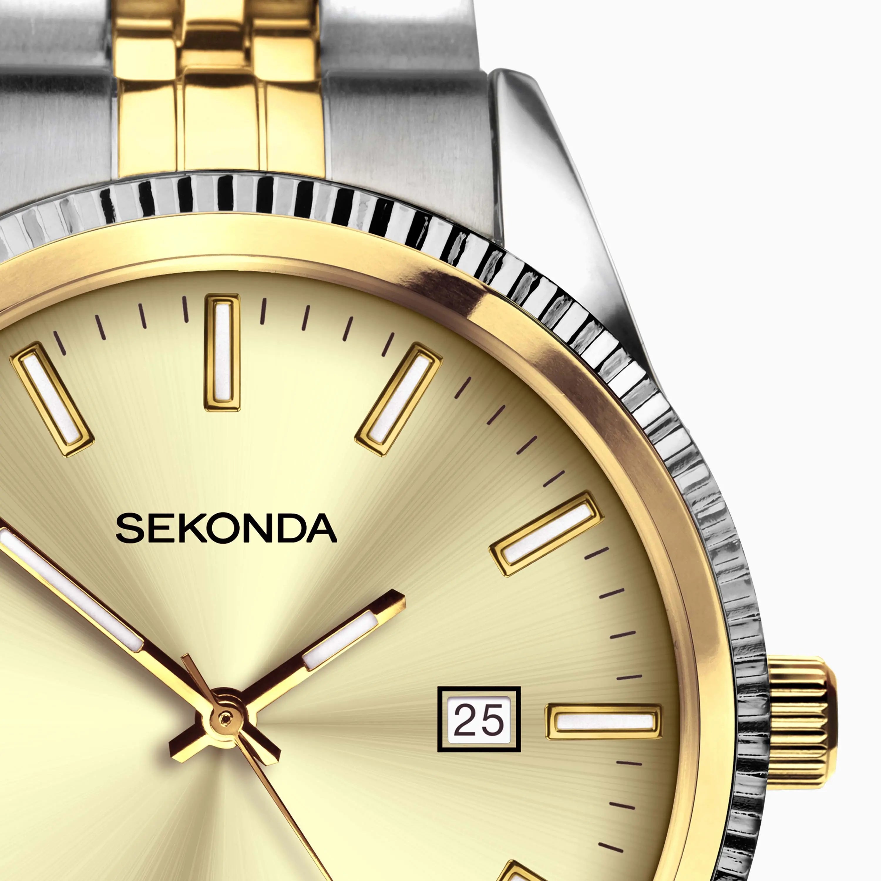 Sekonda King Men's Watch | Two Tone Case & Stainless Steel Bracelet with Champagne Dial | 30259