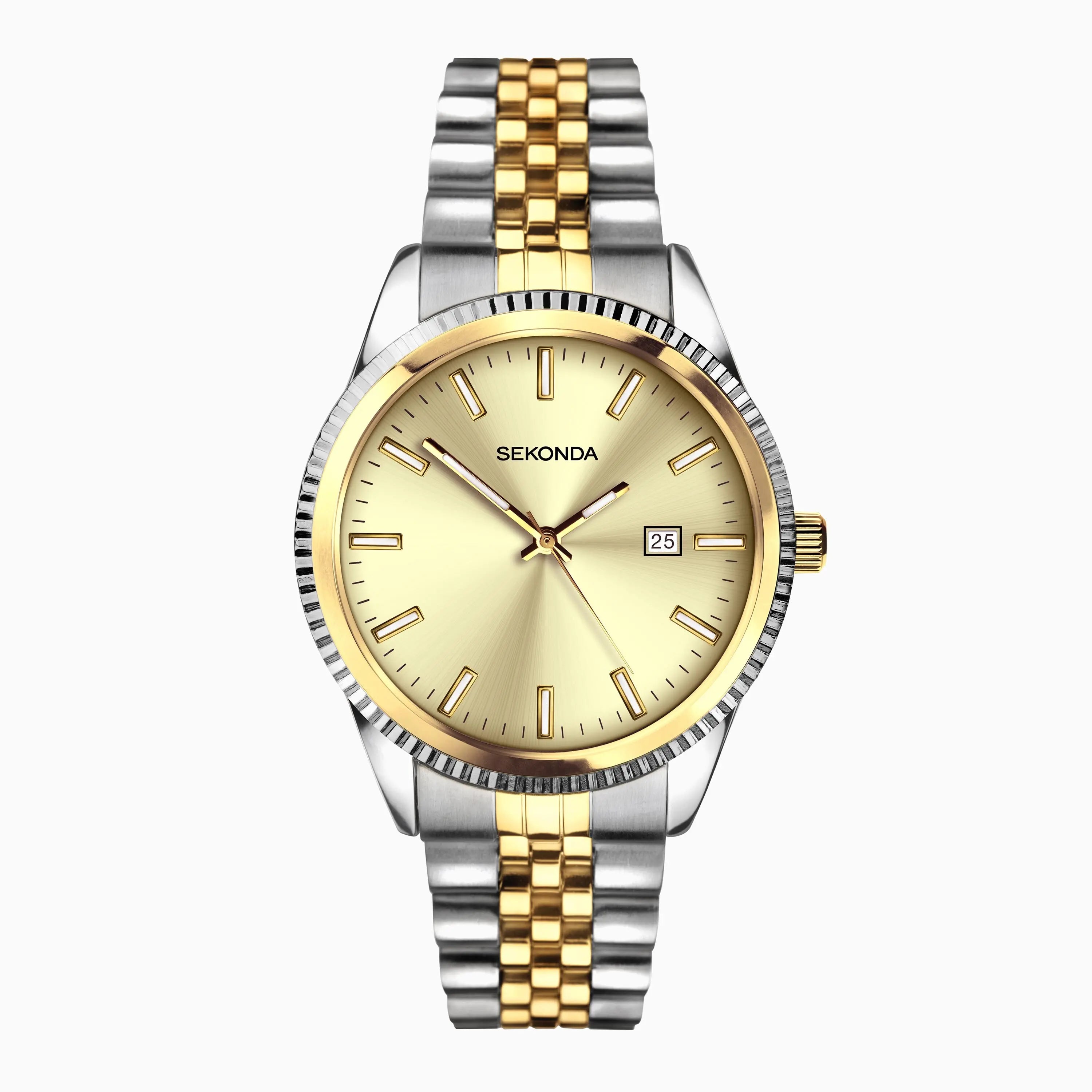 Sekonda King Men's Watch | Two Tone Case & Stainless Steel Bracelet with Champagne Dial | 30259