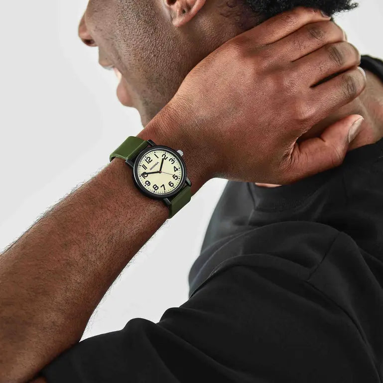 Sekonda Nova Men's Watch | Black Case & Khaki Silicone Strap | 30360