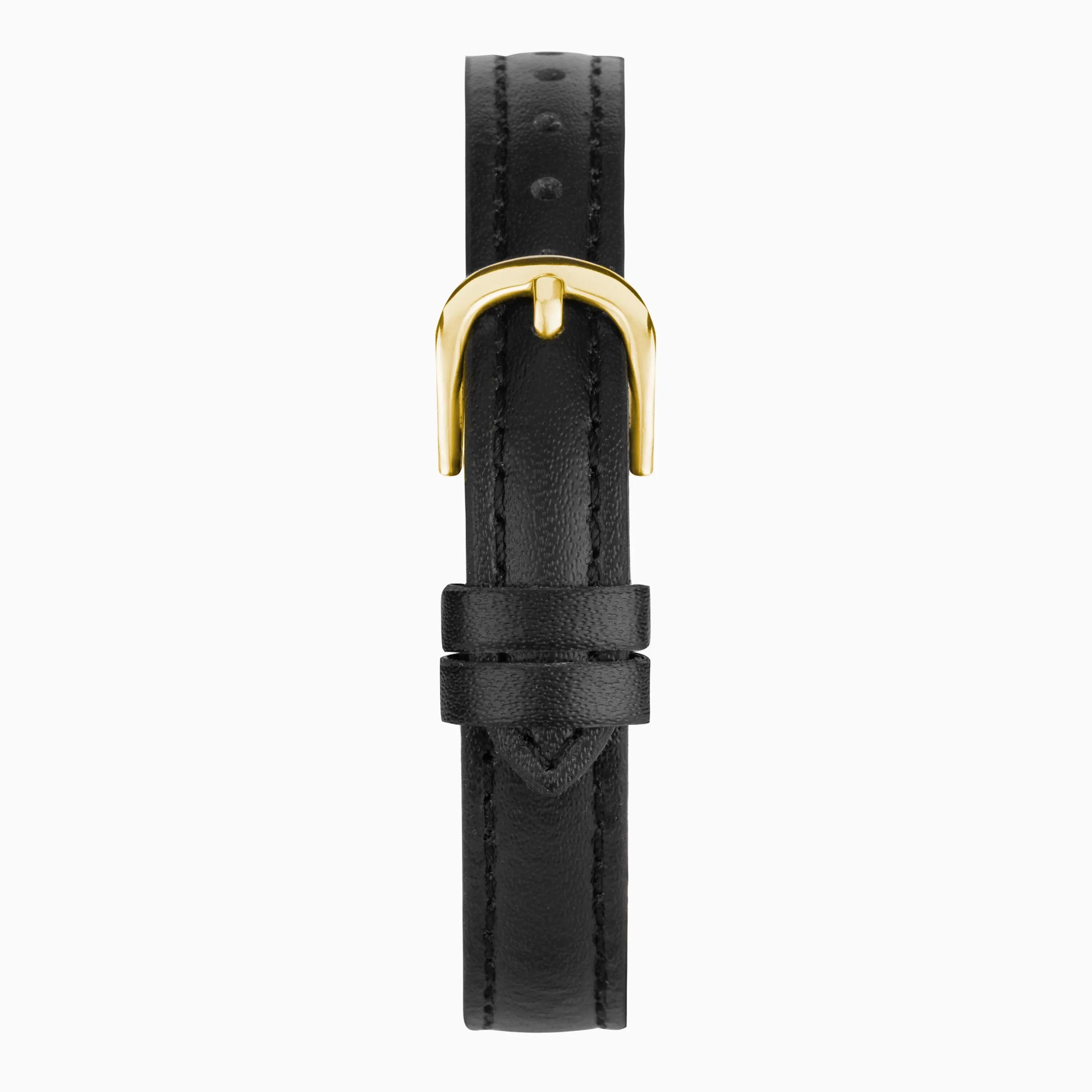 Sekonda Evans Ladies Watch | Gold Alloy Case & Black Leather Strap with White Dial | 40686