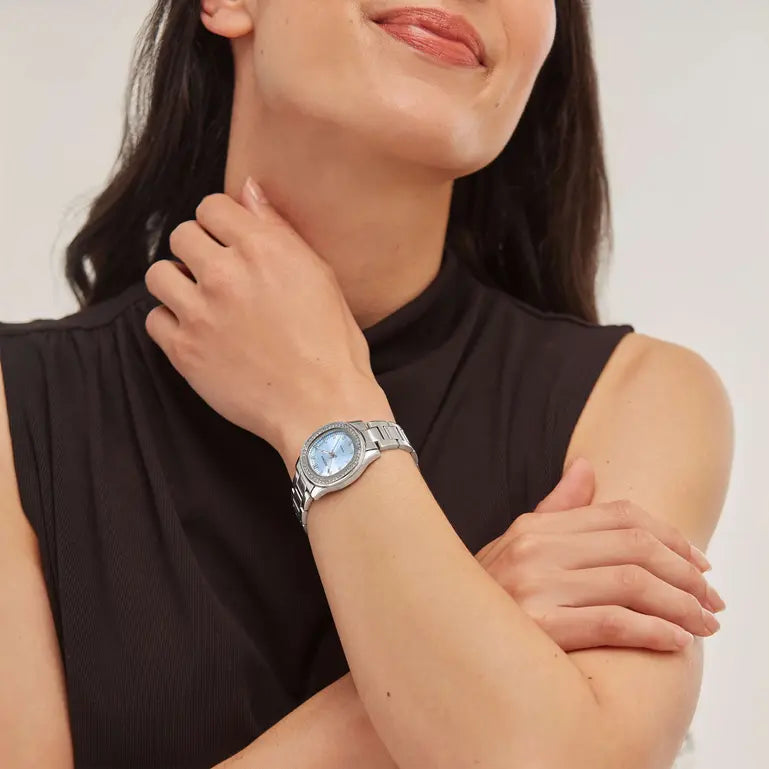 Sekonda Octaire Ladies Watch | Silver Alloy Case & Stainless Steel Bracelet with Blue Dial