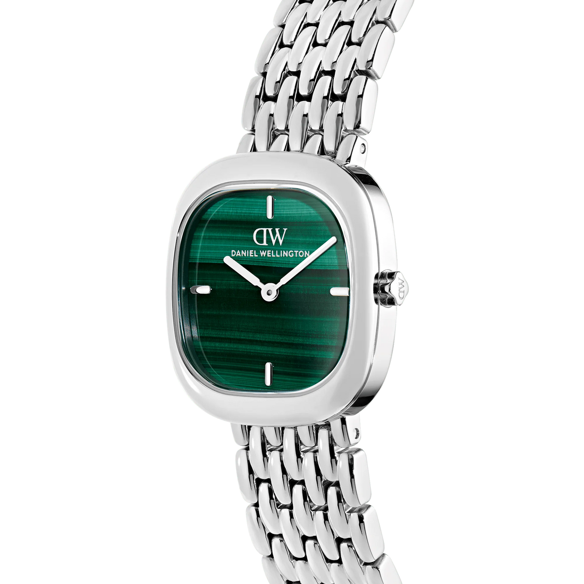 Daniel Wellington Corta Malachite Grain-Link Silver