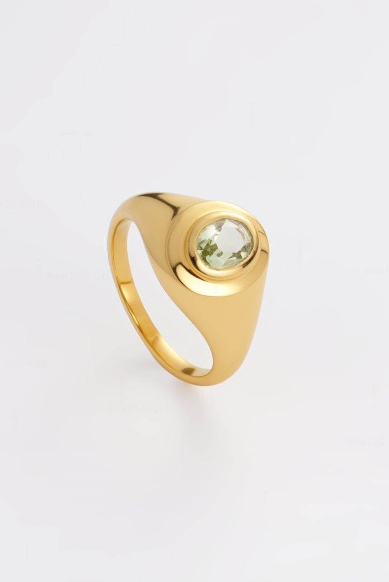 Zafino Alec Ring Green Amythest Gold