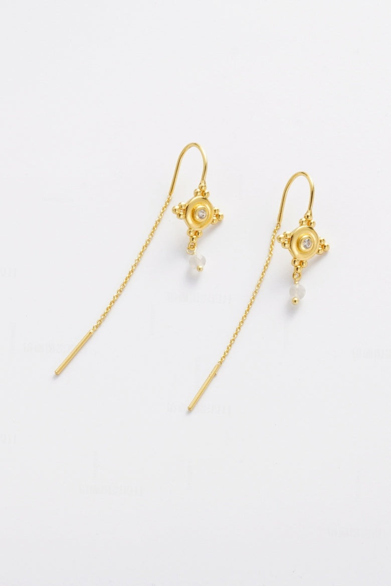Zafino Faye Thread Earrings Moonstone