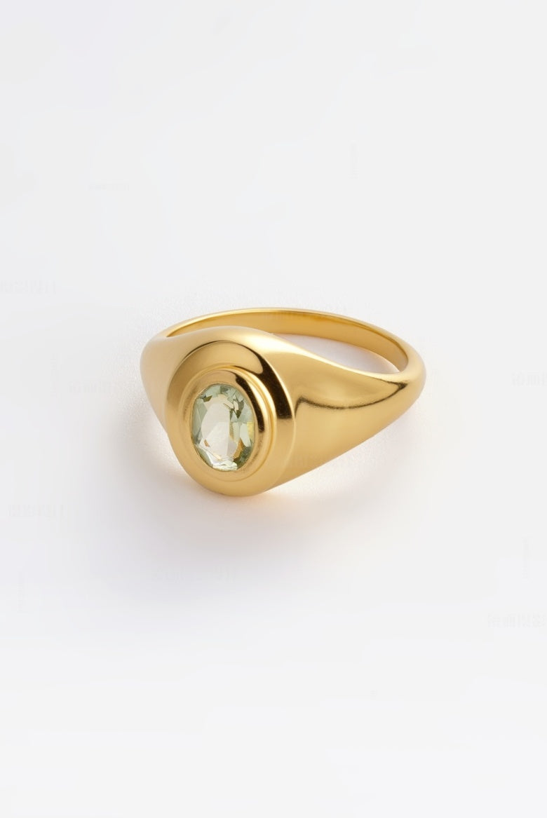Zafino Alec Ring Green Amythest Gold