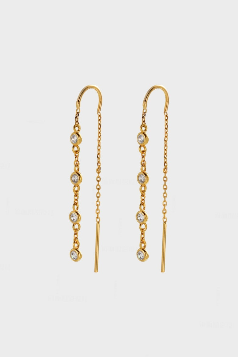 Zafino Adele Thread Earrings Gold