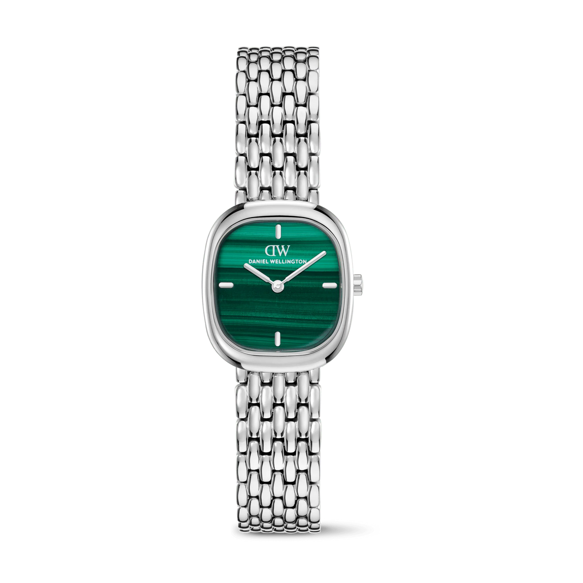 Daniel Wellington Corta Malachite Grain-Link Silver