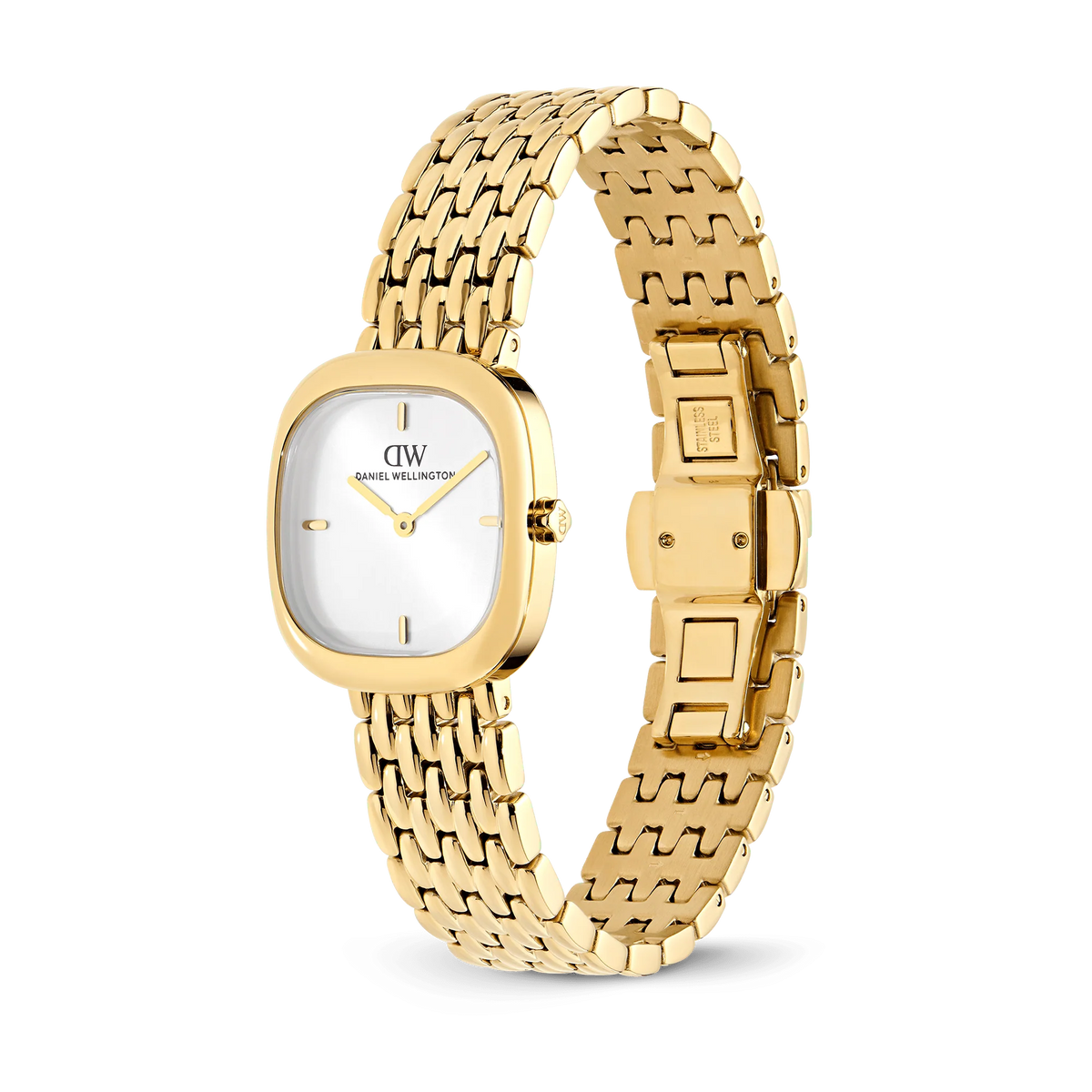 Daniel Wellington Corta White Grain-Link Gold