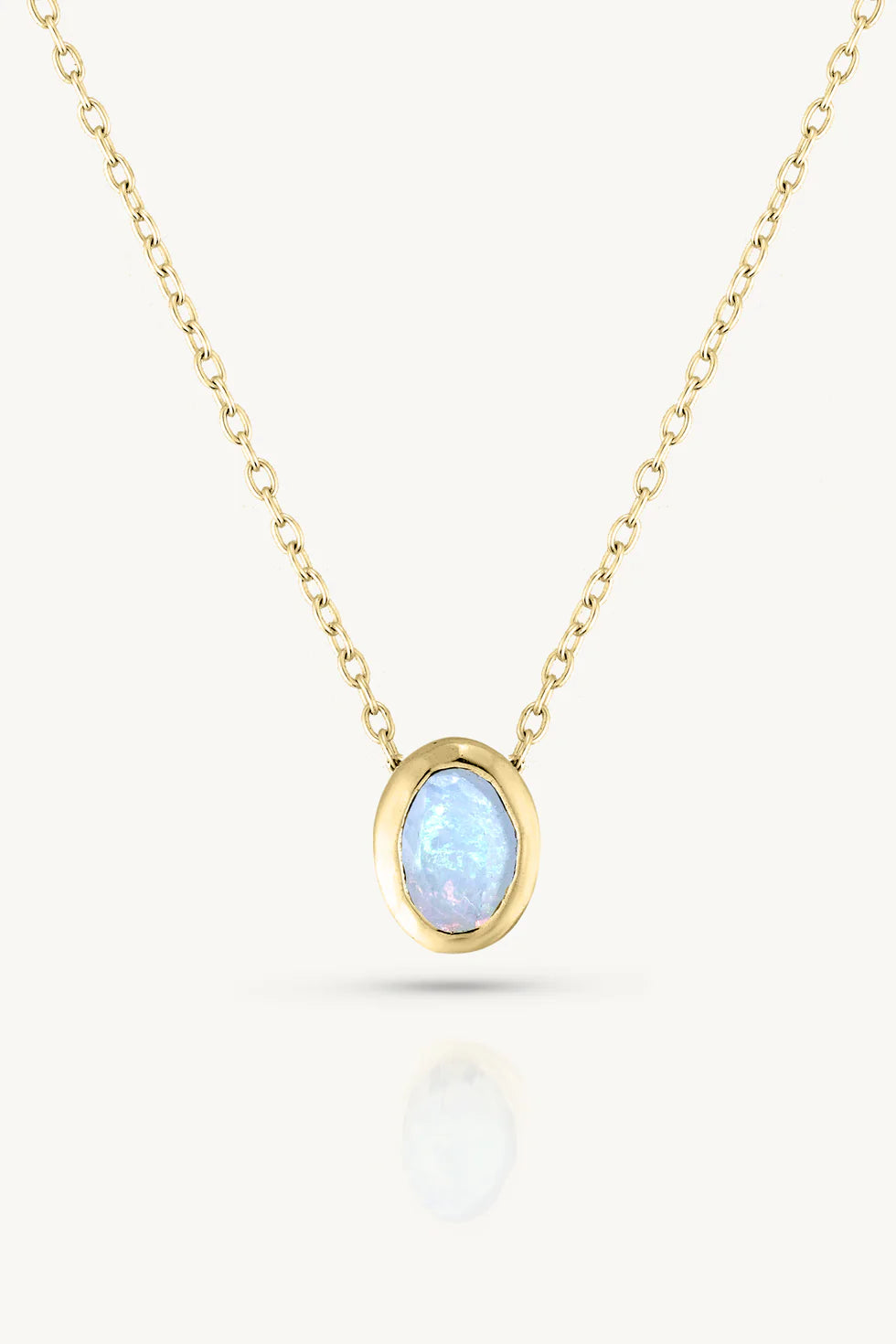 Toni May October Opal Gold Oval Birthstone Necklace