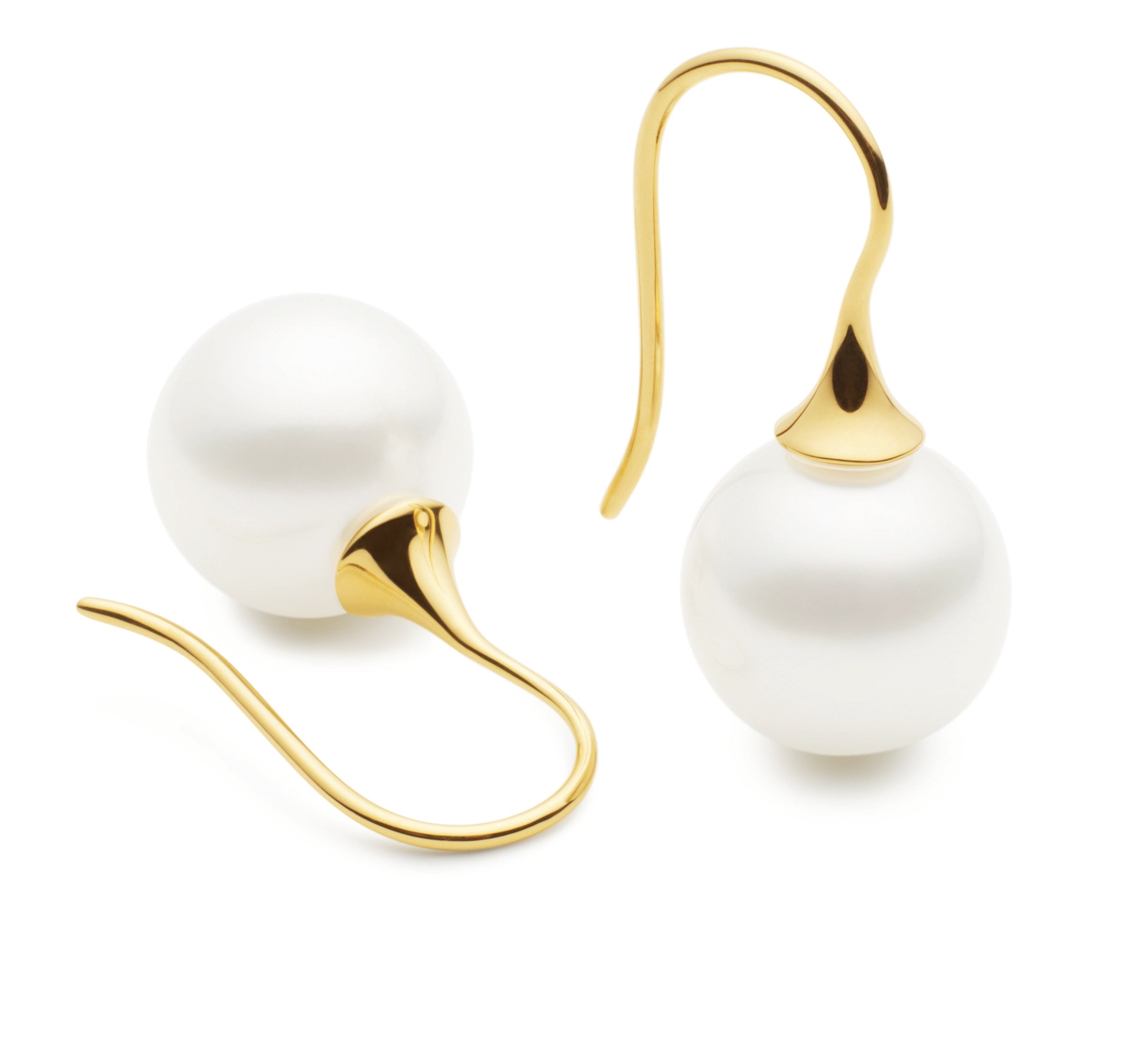 Kailis Yellow Gold Trumpet Pearl Earrings