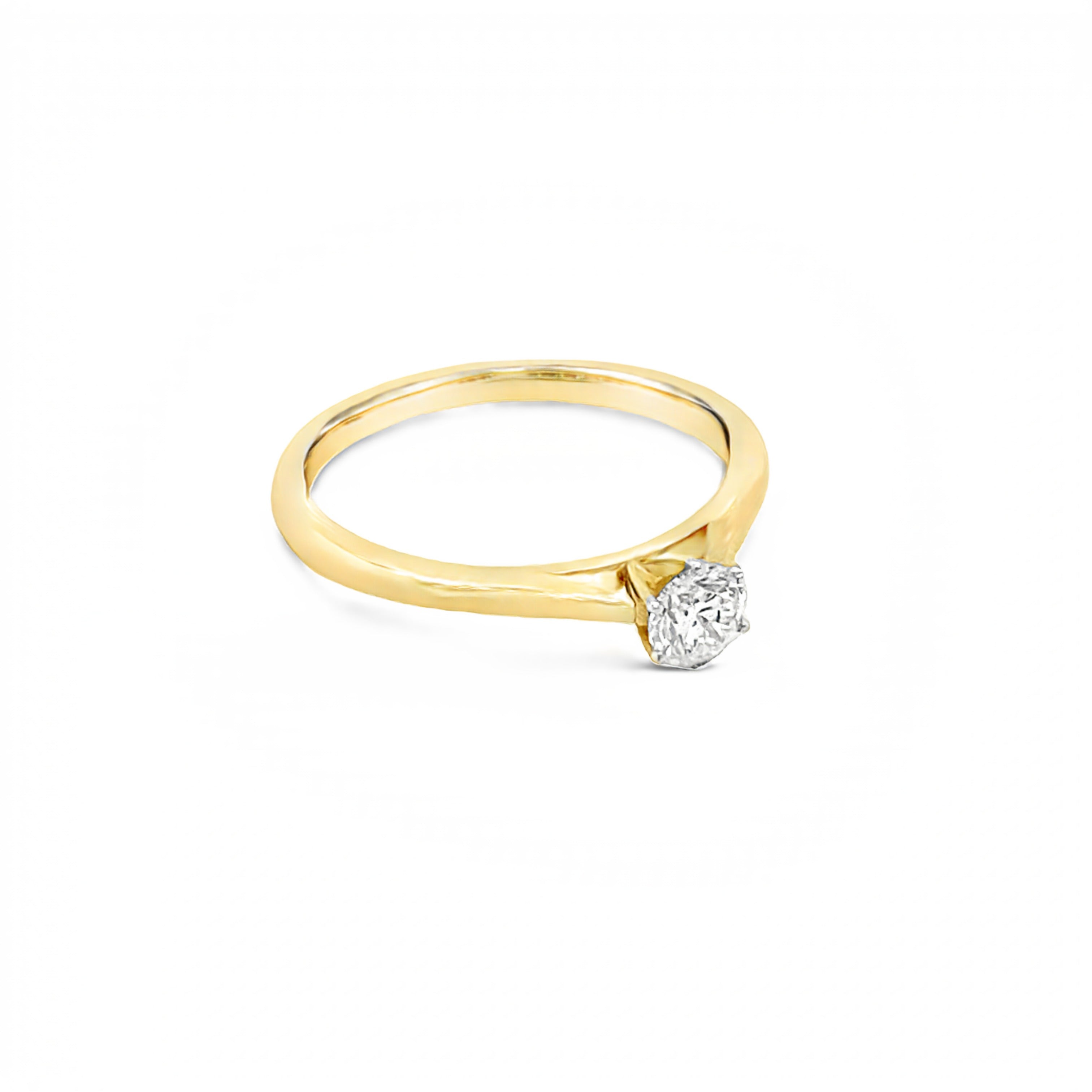 9ct Yellow Gold 0.33ct Six Claw Round Brilliant Cut Solitaire